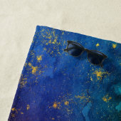 Serviette De Plage Moody Ombre | Psychedélique Grunge Gold Stardust (En situation)