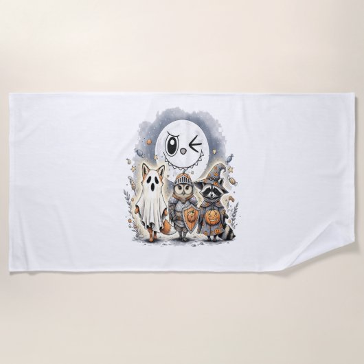 Serviette De Plage Moon Knight Raccoon Halloween (Devant)