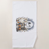 Serviette De Plage Moon Knight Raccoon Halloween (Devant)