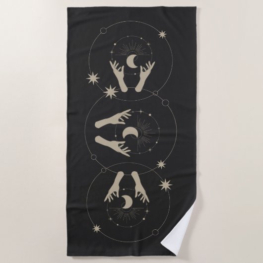 Serviette De Plage moonlight fantasy aesthetic design (Devant)