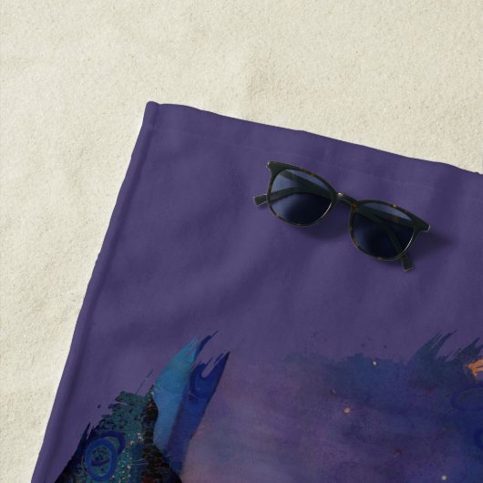 Serviette De Plage Moonlit Dreamer - Serene Night Sky (En situation)