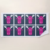 serviette de plage Moose Head Pop Art (Devant)
