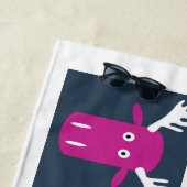 serviette de plage Moose Head Pop Art (En situation)