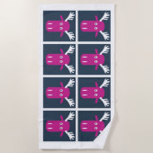 serviette de plage Moose Head Pop Art (Devant)