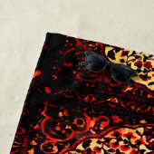 Serviette De Plage Moquette persane look rouge foncé et crème (En situation)