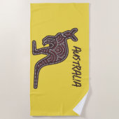 Serviette De Plage Mosaïque autochtone de Kangaroo (Devant)