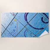Serviette De Plage Mosaïque bleue (Devant)