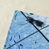 Serviette De Plage Mosaïque bleue (En situation)