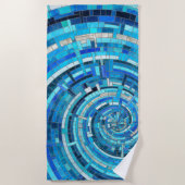 Serviette De Plage Mosaïque de spirale bleue (Devant)