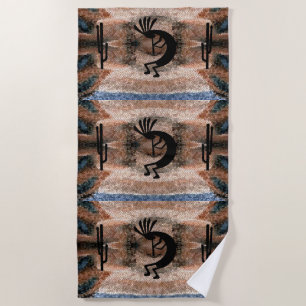 Serviette De Plage Mosaïque du désert sud-ouest de Kokopelli