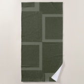 Serviette De Plage Moss Green Grid Block Custom Beach Towne (Devant)