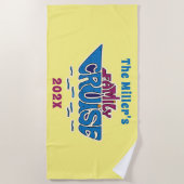 Serviette De Plage Mot de croisière en famille (Devant)