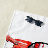 Serviette De Plage Moteur à incendie rouge, illustration de camion à  (En situation)