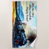 Serviette De Plage Moteurs de locomotives à vapeur (Devant)