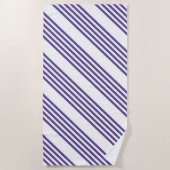 Serviette De Plage Motif à cinq bandes Ultra violet et blanc (Devant)
