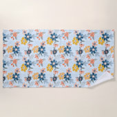 Serviette de plage Motif à fleurs inspirée Boho (Devant)