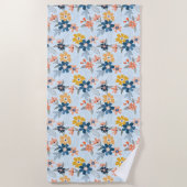 Serviette de plage Motif à fleurs inspirée Boho (Devant)