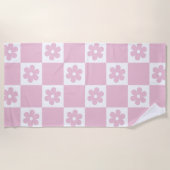 Serviette De Plage Motif à fleurs roses (Devant)