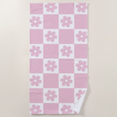 Serviette De Plage Motif à fleurs roses (Devant)