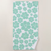 Serviette De Plage Motif à fleurs - Vert (Monnaie) (Devant)