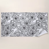 Serviette De Plage motif à main rose (Devant)