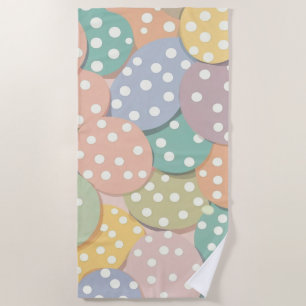 Serviette De Plage Motif à points Polka sans couleur pastel