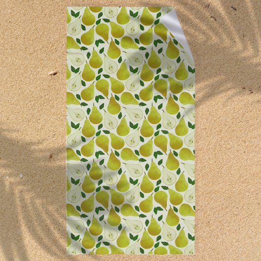 Serviette De Plage Motif à poires vertes