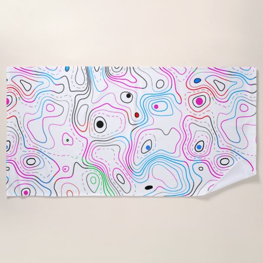 Serviette De Plage motif Abstrait à grains de bois (Devant)