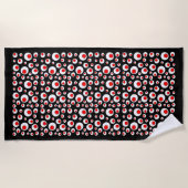 Serviette De Plage Motif Abstrait Black Red White Bold Cercles (Devant)