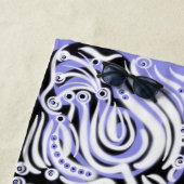 Serviette De Plage Motif Abstrait Bouclé Blanc Noir Violet (En situation)