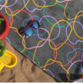 Serviette De Plage Motif Abstrait coloré Wavy Lines