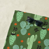 Serviette De Plage Motif abstrait de désert de cactus de hippie (En situation)