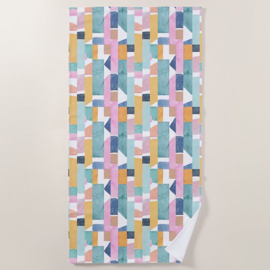 Serviette De Plage Motif abstrait de forme d'aquarelle (Devant)