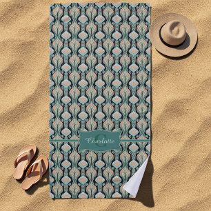 Serviette De Plage Motif Abstrait de monographie Vintage moderne
