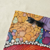 Serviette De Plage Motif abstrait d'escargot, multicolore (En situation)