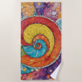 Serviette De Plage Motif abstrait d'escargot, multicolore (Devant)