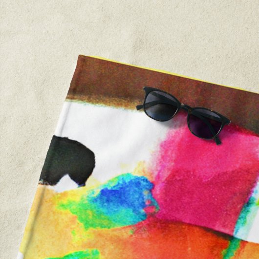 Serviette De Plage Motif Abstrait dynamique dans l'art (En situation)