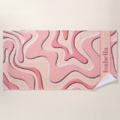 Serviette De Plage Motif Abstrait en plastique rétro-liquide (Devant)