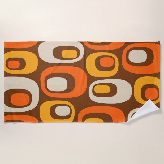 Serviette De Plage Motif Abstrait moderne du milieu du siècle (Devant)