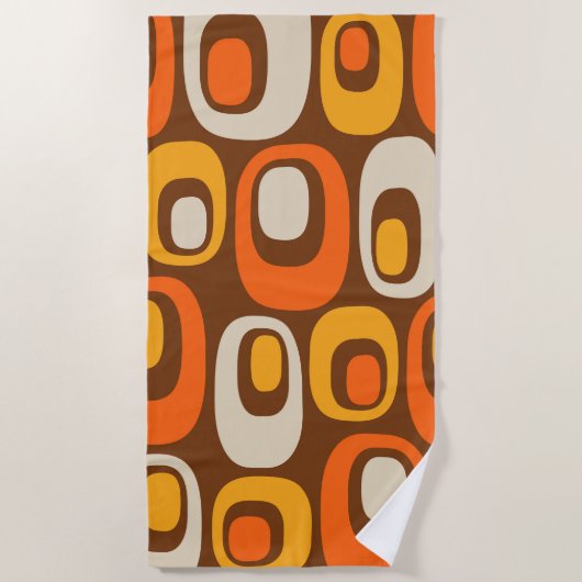 Serviette De Plage Motif Abstrait moderne du milieu du siècle (Devant)