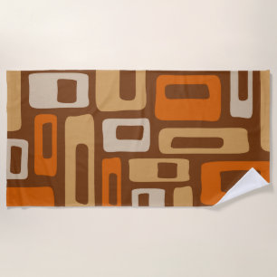 Serviette De Plage Motif Abstrait moderne rétro du milieu du siècle