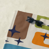 Serviette De Plage Motif Abstrait moderne rétro du milieu du siècle (En situation)