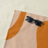 Serviette De Plage Motif Abstrait Orange Rose rétro (En situation)