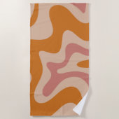 Serviette De Plage Motif Abstrait Orange Rose rétro (Devant)