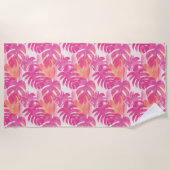 Serviette De Plage Motif abstrait simple avec feuilles de monstera, f (Devant)