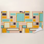 Serviette De Plage Motif abstrait vibrant avec des rectangles (Devant)