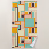Serviette De Plage Motif abstrait vibrant avec des rectangles (Devant)