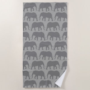 Serviette De Plage Motif africain des silhouettes d'éléphants
