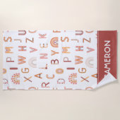 Serviette De Plage Motif Alphabet arc-en-ciel amusant (Devant)
