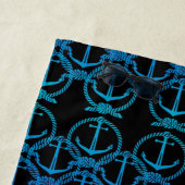 Serviette De Plage Motif Ancre bleu marine (En situation)